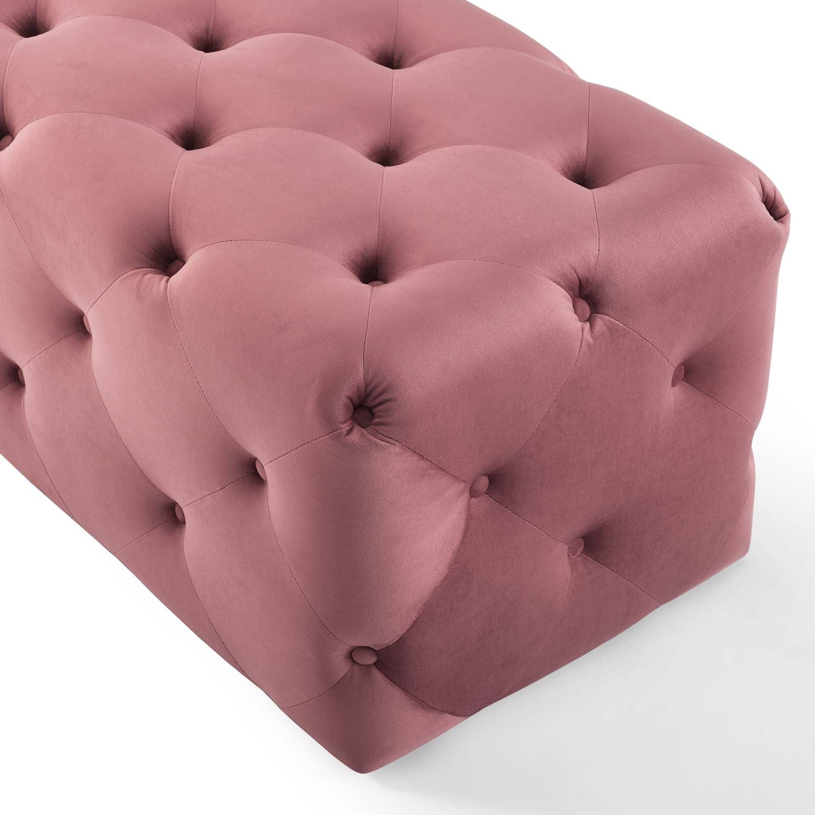 Amour 48" Tufted Button Entryway Performance Velvet Bench in Dusty Rose - Quality, Style, and Functionality for Your Home - Just Home Furniture™