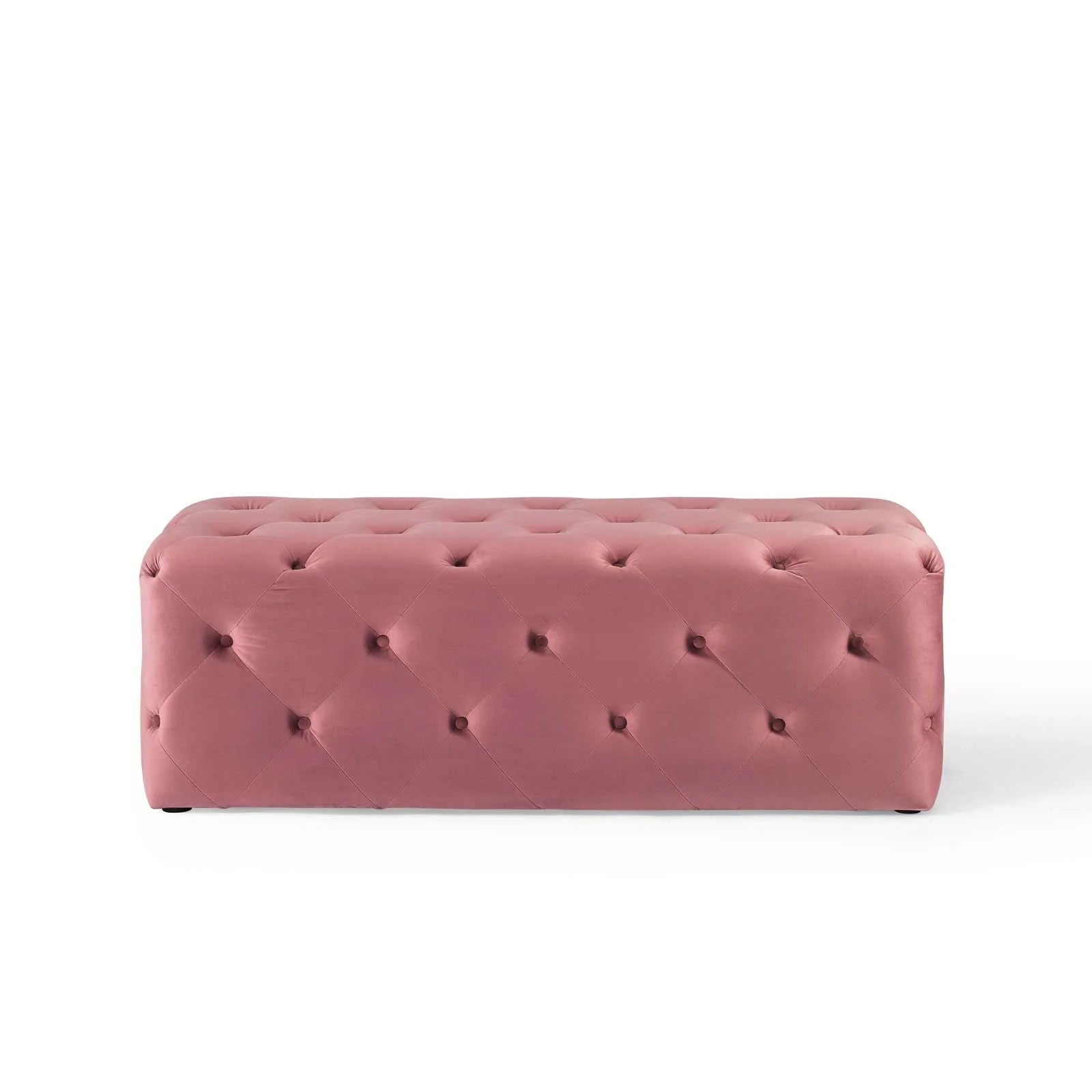 Amour 48" Tufted Button Entryway Performance Velvet Bench in Dusty Rose - Quality, Style, and Functionality for Your Home - Just Home Furniture™