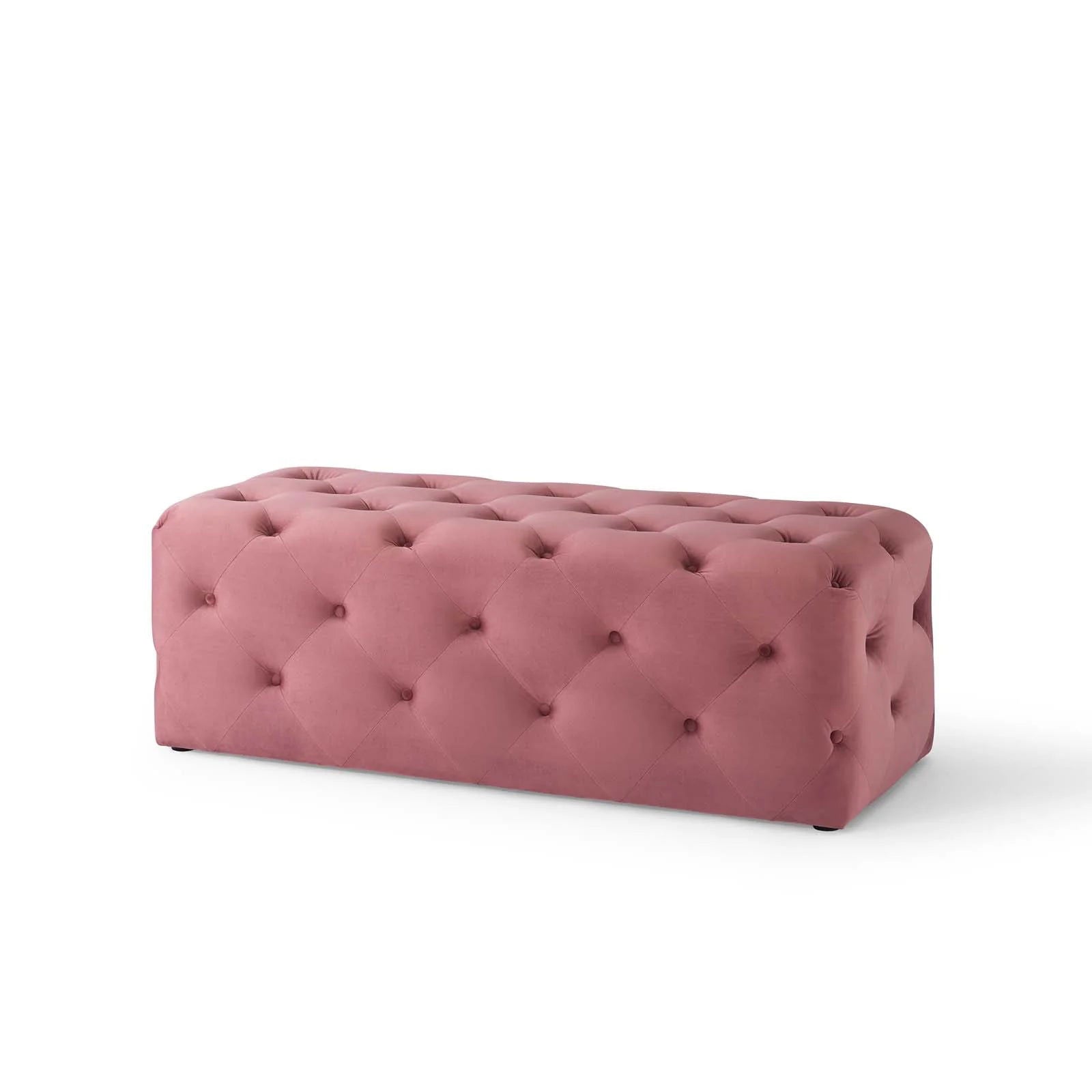 Amour 48" Tufted Button Entryway Performance Velvet Bench in Dusty Rose - Quality, Style, and Functionality for Your Home - Just Home Furniture™