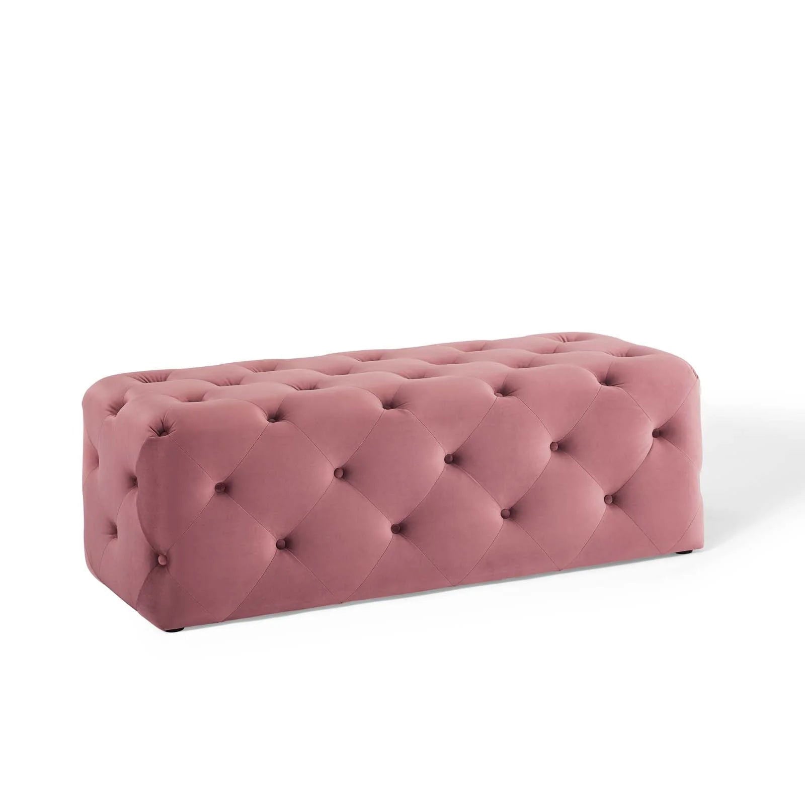 Amour 48" Tufted Button Entryway Performance Velvet Bench in Dusty Rose - Quality, Style, and Functionality for Your Home - Just Home Furniture™