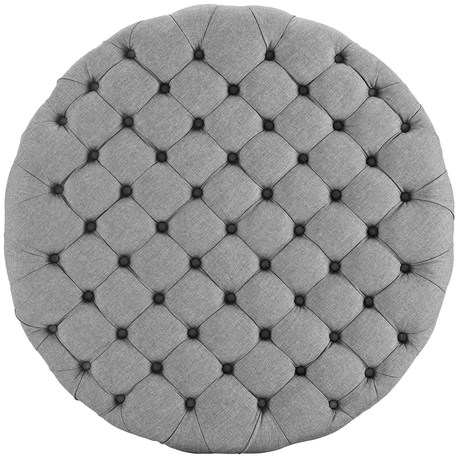 Amour Upholstered Fabric Ottoman in Light Gray - Quality, Style, and Functionality for Your Home - Just Home Furniture™