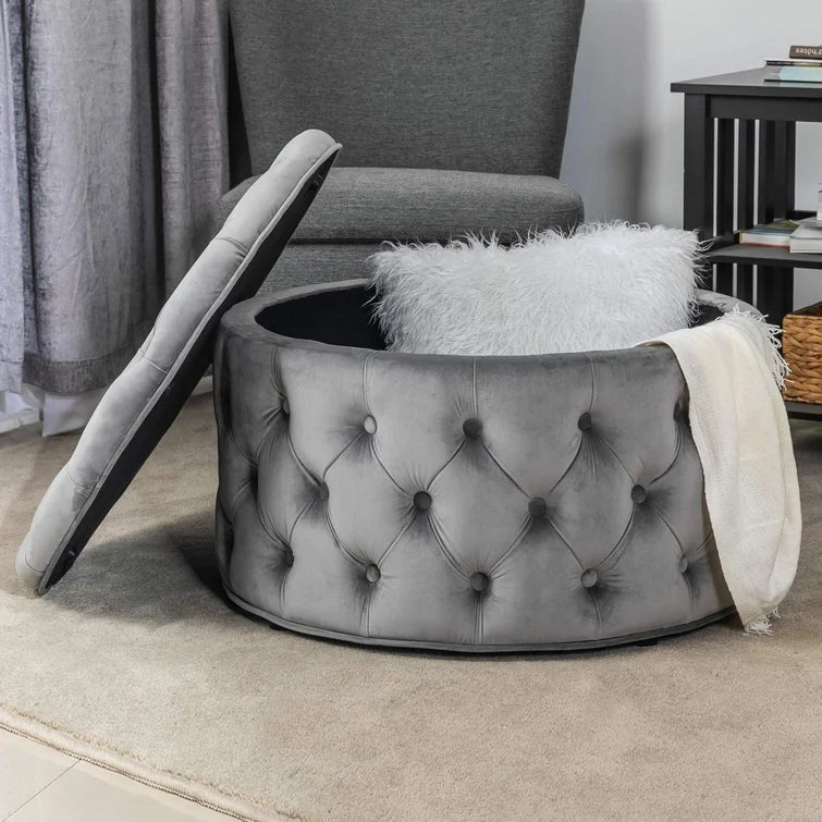 Amram Upholstered Storage Ottoman - Quality, Style, and Functionality for Your Home - Just Home Furniture™