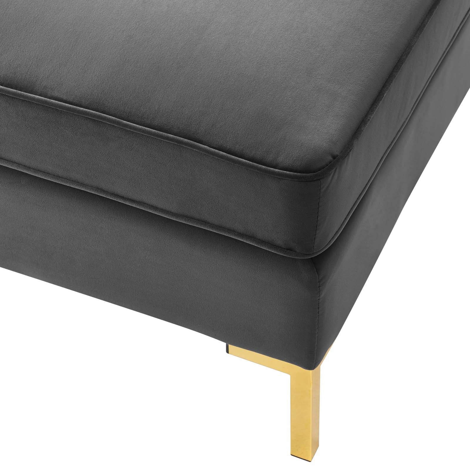 Ardent Performance Velvet Ottoman in Gray - Quality, Style, and Functionality for Your Home - Just Home Furniture™