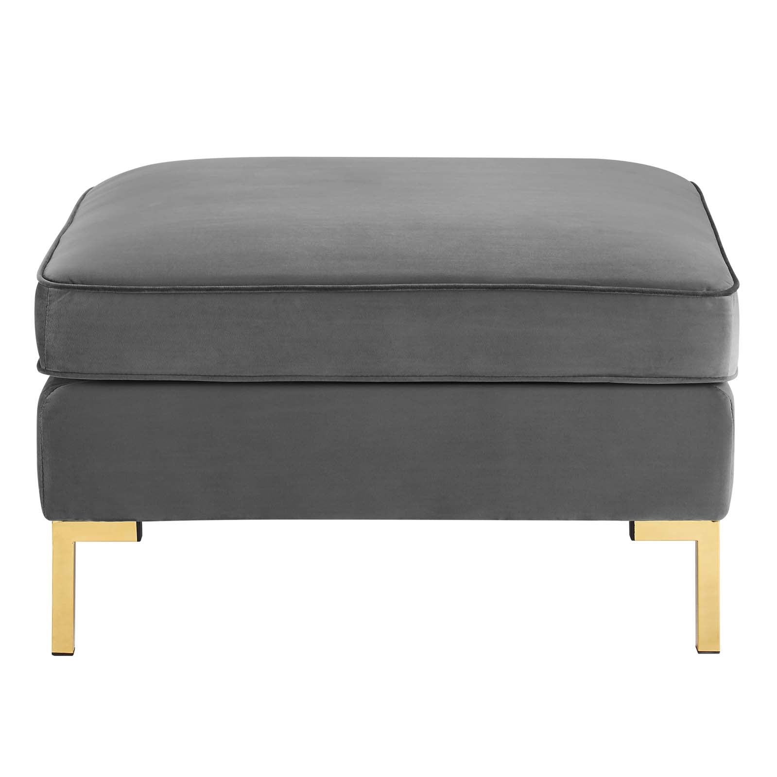 Ardent Performance Velvet Ottoman in Gray - Quality, Style, and Functionality for Your Home - Just Home Furniture™