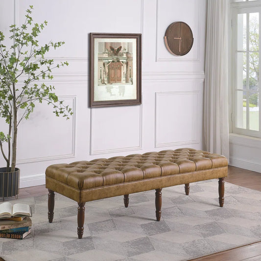 Auston Faux Leather Upholstered Bench