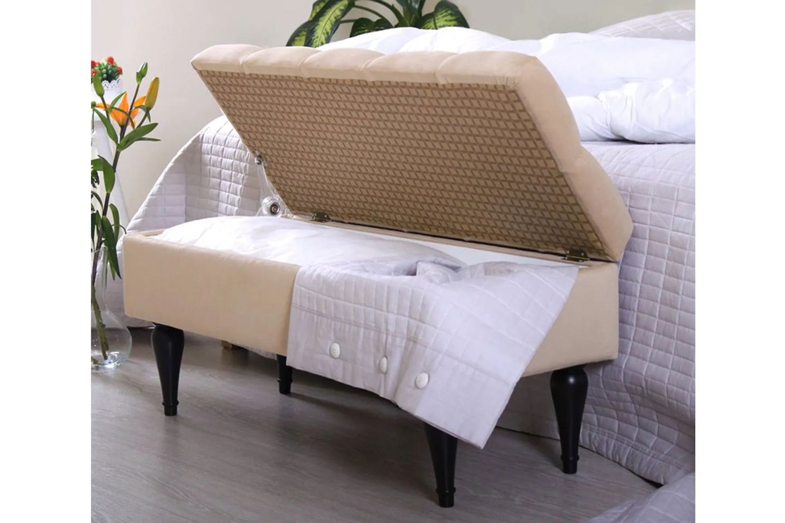 Balloon Storage Puff - Cream - Quality, Style, and Functionality for Your Home - Just Home Furniture™
