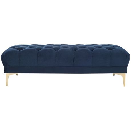 Bek Tufted Rectangular Bench in Blue Velvet - Quality, Style, and Functionality for Your Home - Just Home Furniture™