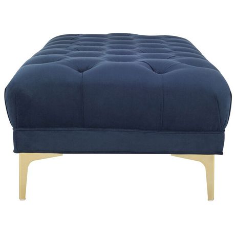 Bek Tufted Rectangular Bench in Blue Velvet - Quality, Style, and Functionality for Your Home - Just Home Furniture™