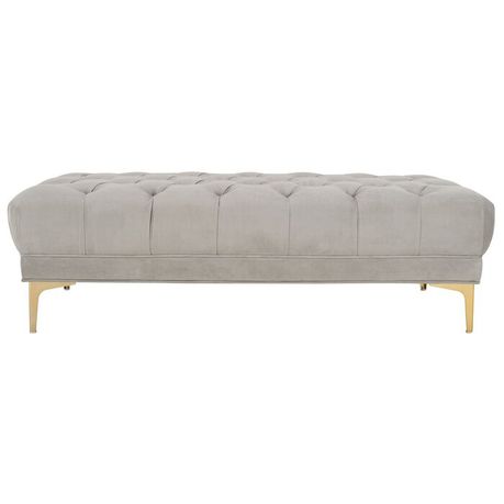 Bek Tufted Rectangular Bench in Grey Velvet - Quality, Style, and Functionality for Your Home - Just Home Furniture™