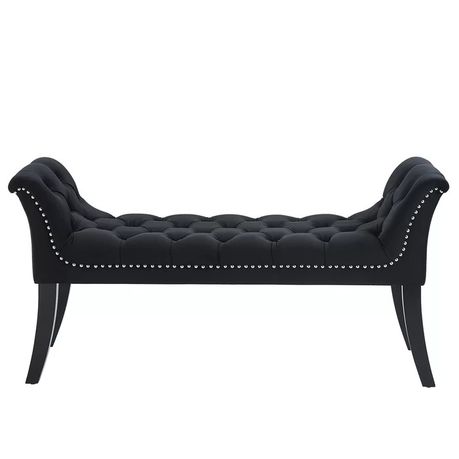 Bernarr Upholstered Bench in Black Velvet - Quality, Style, and Functionality for Your Home - Just Home Furniture™