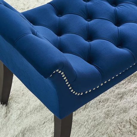 Bernarr Upholstered Bench in Blue Velvet - Quality, Style, and Functionality for Your Home - Just Home Furniture™