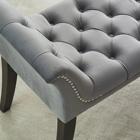 Bernarr Upholstered Bench in Grey Velvet - Quality, Style, and Functionality for Your Home - Just Home Furniture™
