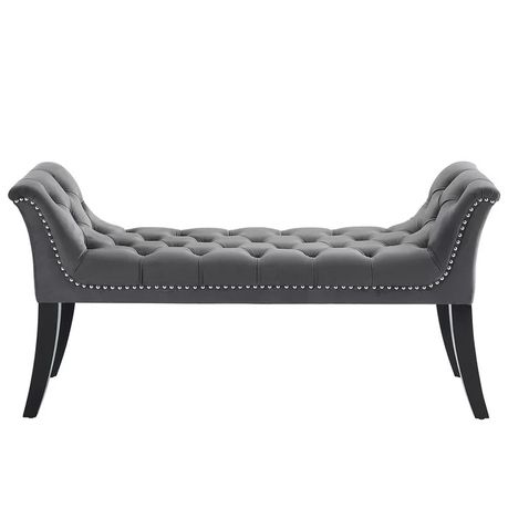 Bernarr Upholstered Bench in Grey Velvet - Quality, Style, and Functionality for Your Home - Just Home Furniture™