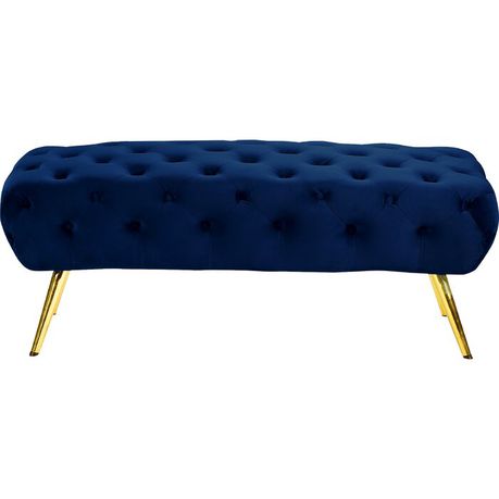 Bowdoin Upholstered Bench in Blue Velvet - Quality, Style, and Functionality for Your Home - Just Home Furniture™