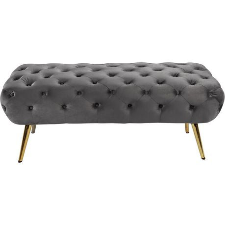 Bowdoin Upholstered Bench in Grey Velvet - Quality, Style, and Functionality for Your Home - Just Home Furniture™