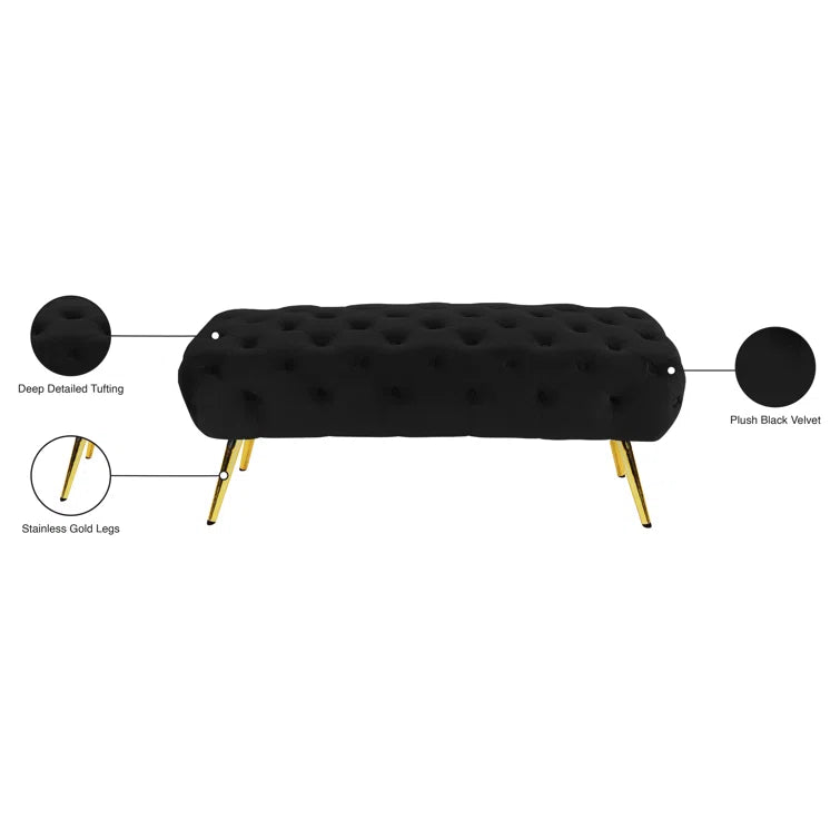 Bowdoin Velvet Upholstered Bench - Quality, Style, and Functionality for Your Home - Just Home Furniture™