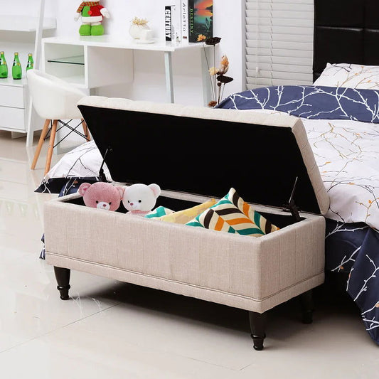 Caffin 100% Linen Upholstered Storage Bench - Quality, Style, and Functionality for Your Home - Just Home Furniture™