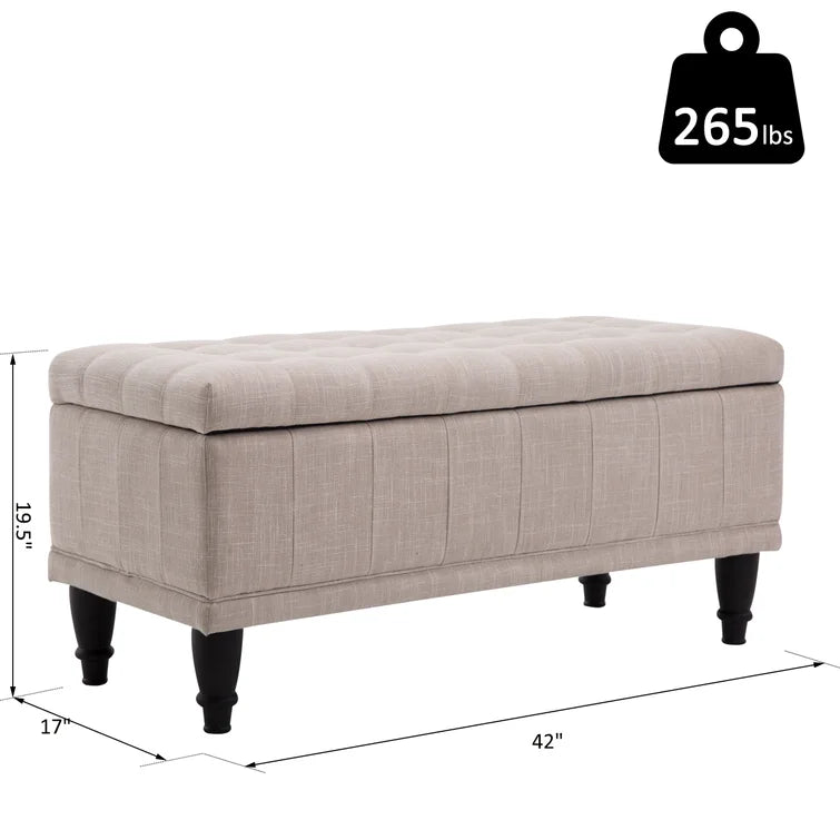 Caffin 100% Linen Upholstered Storage Bench - Quality, Style, and Functionality for Your Home - Just Home Furniture™