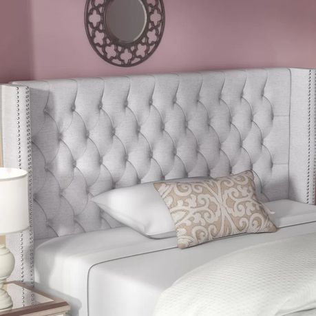 Candice Upholstered Wingback Button Tufted Headboard in Cream Beige - Quality, Style, and Functionality for Your Home - Just Home Furniture™