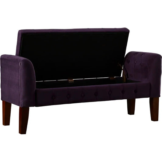 Caplan Velvet Upholstered Storage Bench - Quality, Style, and Functionality for Your Home - Just Home Furniture™