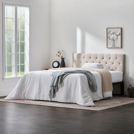 Carlysle Upholstered Headboard in Cream Beige - Quality, Style, and Functionality for Your Home - Just Home Furniture™