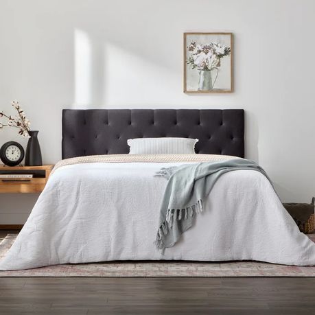 Carlysle Upholstered Headboard in Dark Grey Beige - Quality, Style, and Functionality for Your Home - Just Home Furniture™
