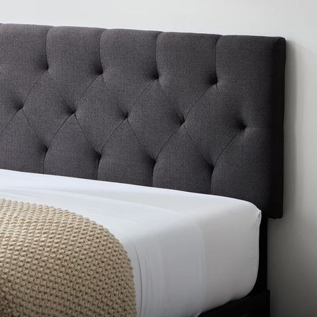 Carlysle Upholstered Headboard in Dark Grey Beige - Quality, Style, and Functionality for Your Home - Just Home Furniture™