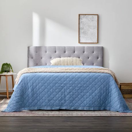 Carlysle Upholstered Headboard in Grey Velvet - Quality, Style, and Functionality for Your Home - Just Home Furniture™