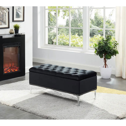 Carmel Velvet Upholstered Storage Bench - Quality, Style, and Functionality for Your Home - Just Home Furniture™