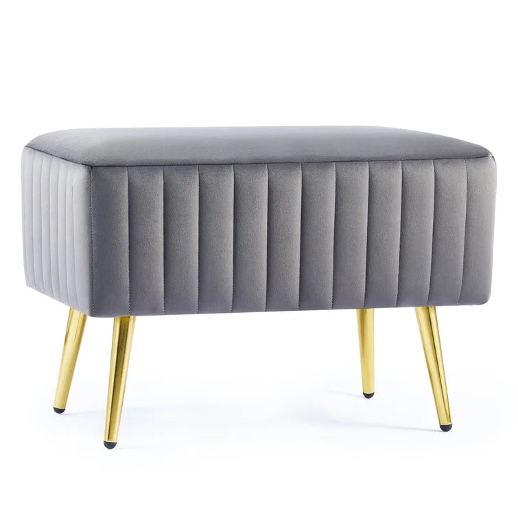 Cayley-Jade Modern Upholstered Bed and Entryway Bench with Padded Velvet Seat - Quality, Style, and Functionality for Your Home - Just Home Furniture™