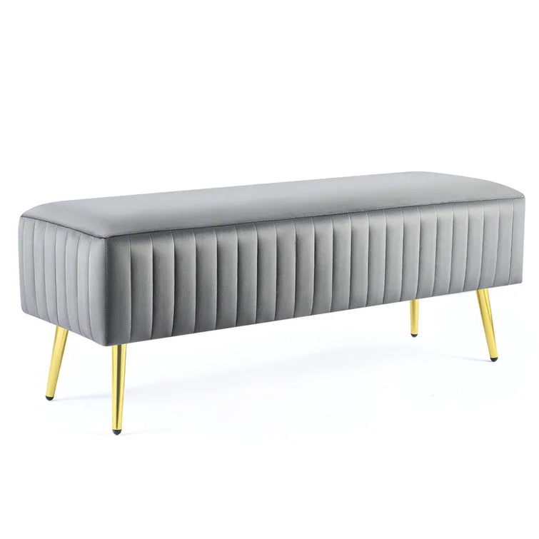 Cayley-Jade Modern Upholstered Bed and Entryway Bench with Padded Velvet Seat - Quality, Style, and Functionality for Your Home - Just Home Furniture™