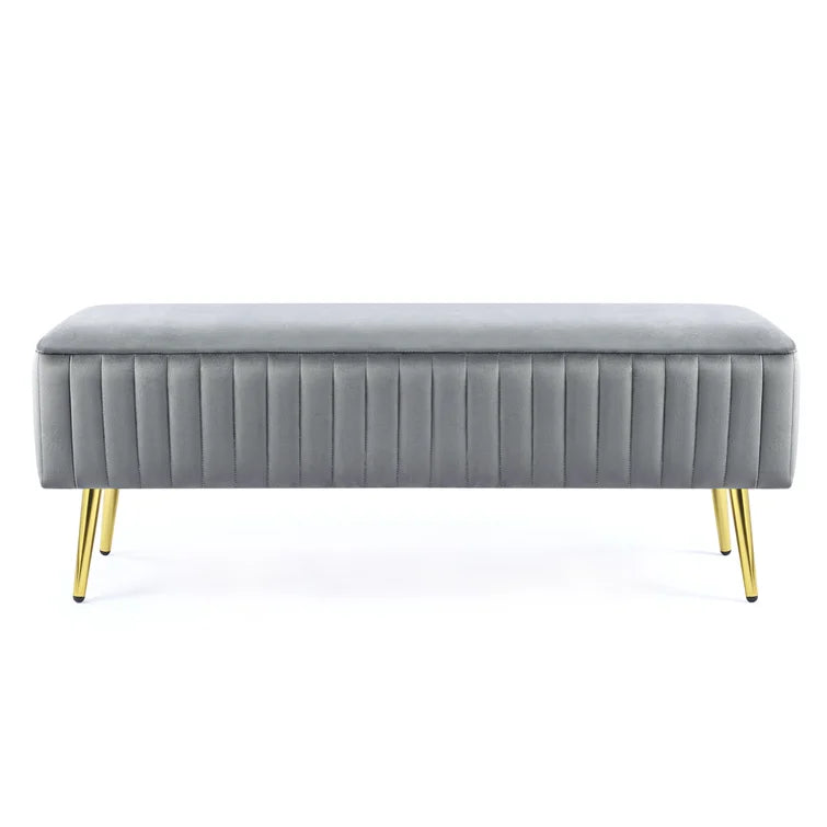 Cayley-Jade Modern Upholstered Bed and Entryway Bench with Padded Velvet Seat - Quality, Style, and Functionality for Your Home - Just Home Furniture™