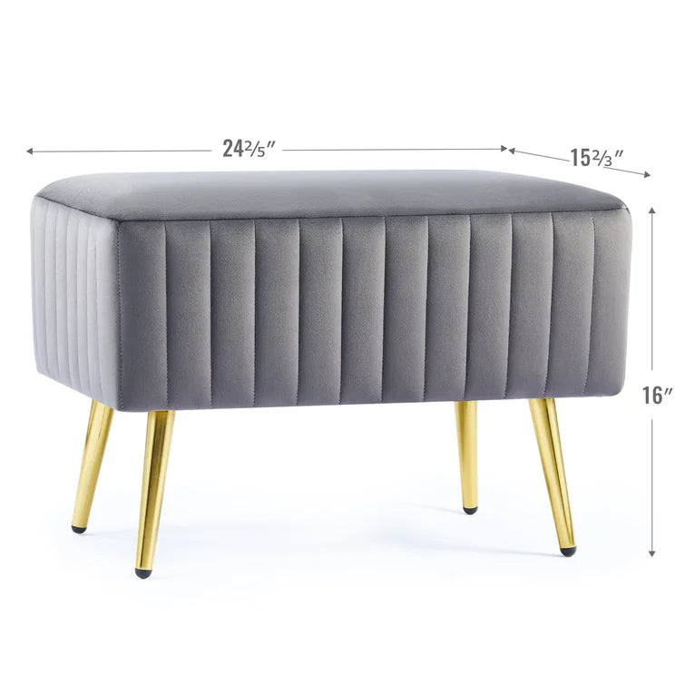 Cayley-Jade Modern Upholstered Bed and Entryway Bench with Padded Velvet Seat - Quality, Style, and Functionality for Your Home - Just Home Furniture™