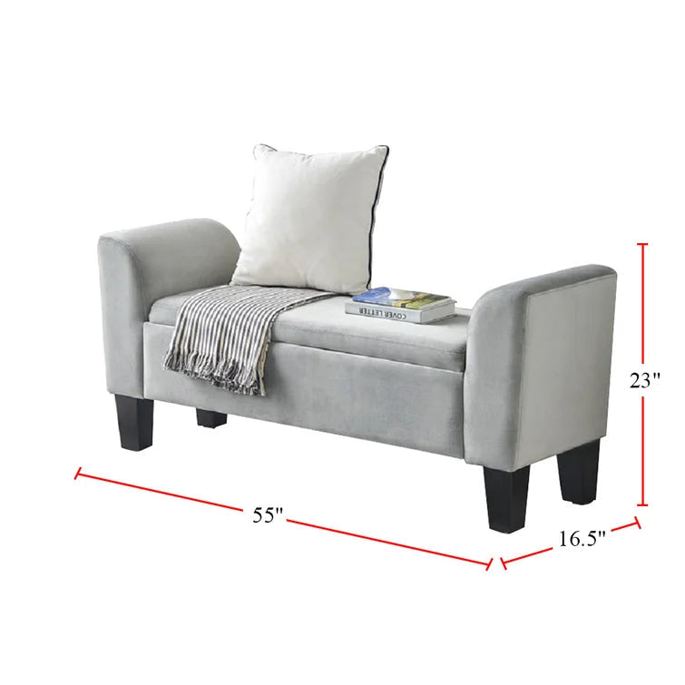 Cendrine Velvet Upholstered Storage Bench - Quality, Style, and Functionality for Your Home - Just Home Furniture™