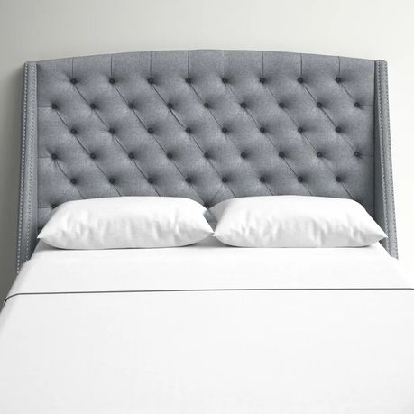 Chandeleur Upholstered Button Tufted Headboard in Grey Beige - Quality, Style, and Functionality for Your Home - Just Home Furniture™