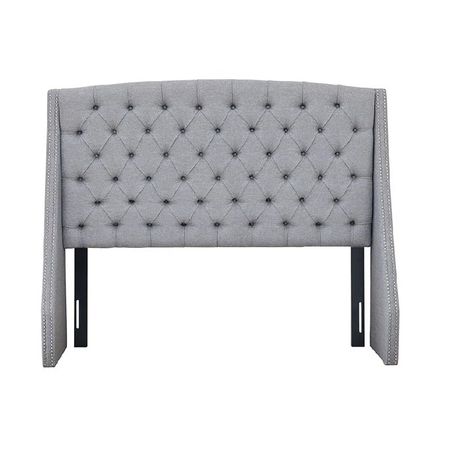 Chandeleur Upholstered Button Tufted Headboard in Grey Beige - Quality, Style, and Functionality for Your Home - Just Home Furniture™