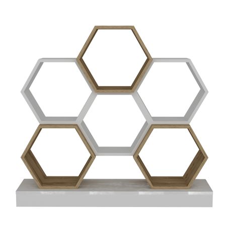 Cicek Tall Honeycomb Bookcase - 109cm - Quality, Style, and Functionality for Your Home - Just Home Furniture™