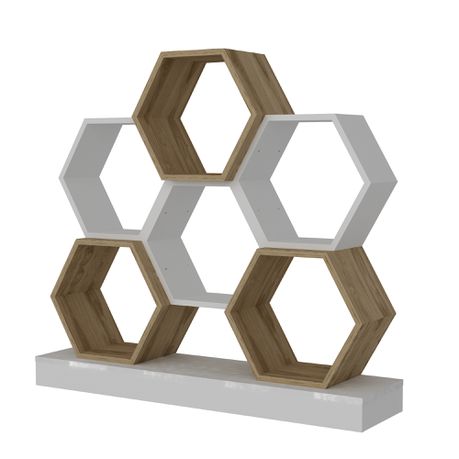 Cicek Tall Honeycomb Bookcase - 109cm - Quality, Style, and Functionality for Your Home - Just Home Furniture™