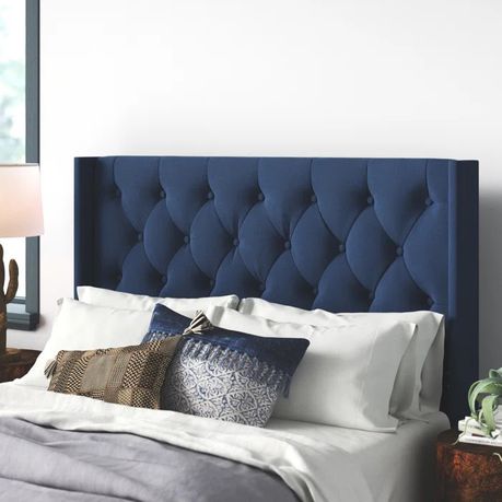 Clairlea Upholstered Headboard in Blue Velvet - Quality, Style, and Functionality for Your Home - Just Home Furniture™
