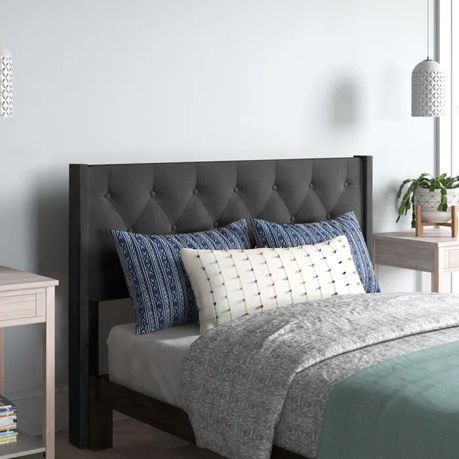 Clairlea Upholstered Headboard in Dark Grey Beige - Quality, Style, and Functionality for Your Home - Just Home Furniture™