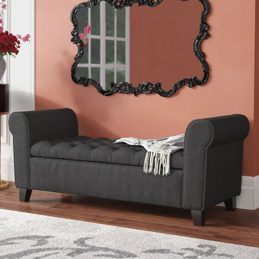 Claxton 100% Polyester Upholstered Storage Bench - Quality, Style, and Functionality for Your Home - Just Home Furniture™