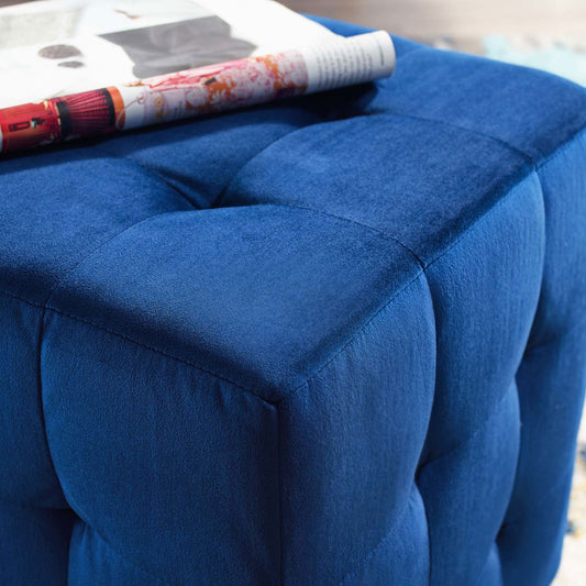 Contour Tufted Cube Performance Velvet Ottoman in Navy See more by Modway - Quality, Style, and Functionality for Your Home - Just Home Furniture™