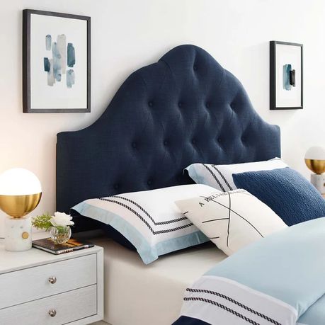 Danterrius Upholstered Headboard in Blue Velvet - Quality, Style, and Functionality for Your Home - Just Home Furniture™