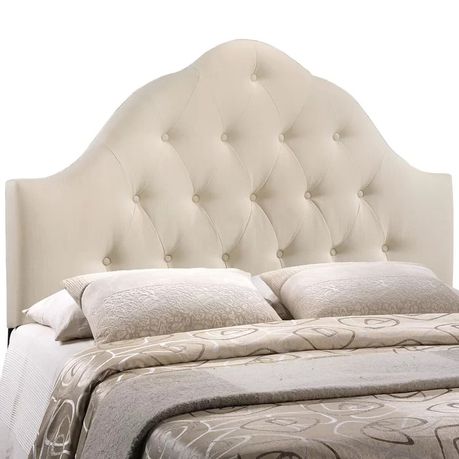 Danterrius Upholstered Headboard in Cream Velvet - Quality, Style, and Functionality for Your Home - Just Home Furniture™