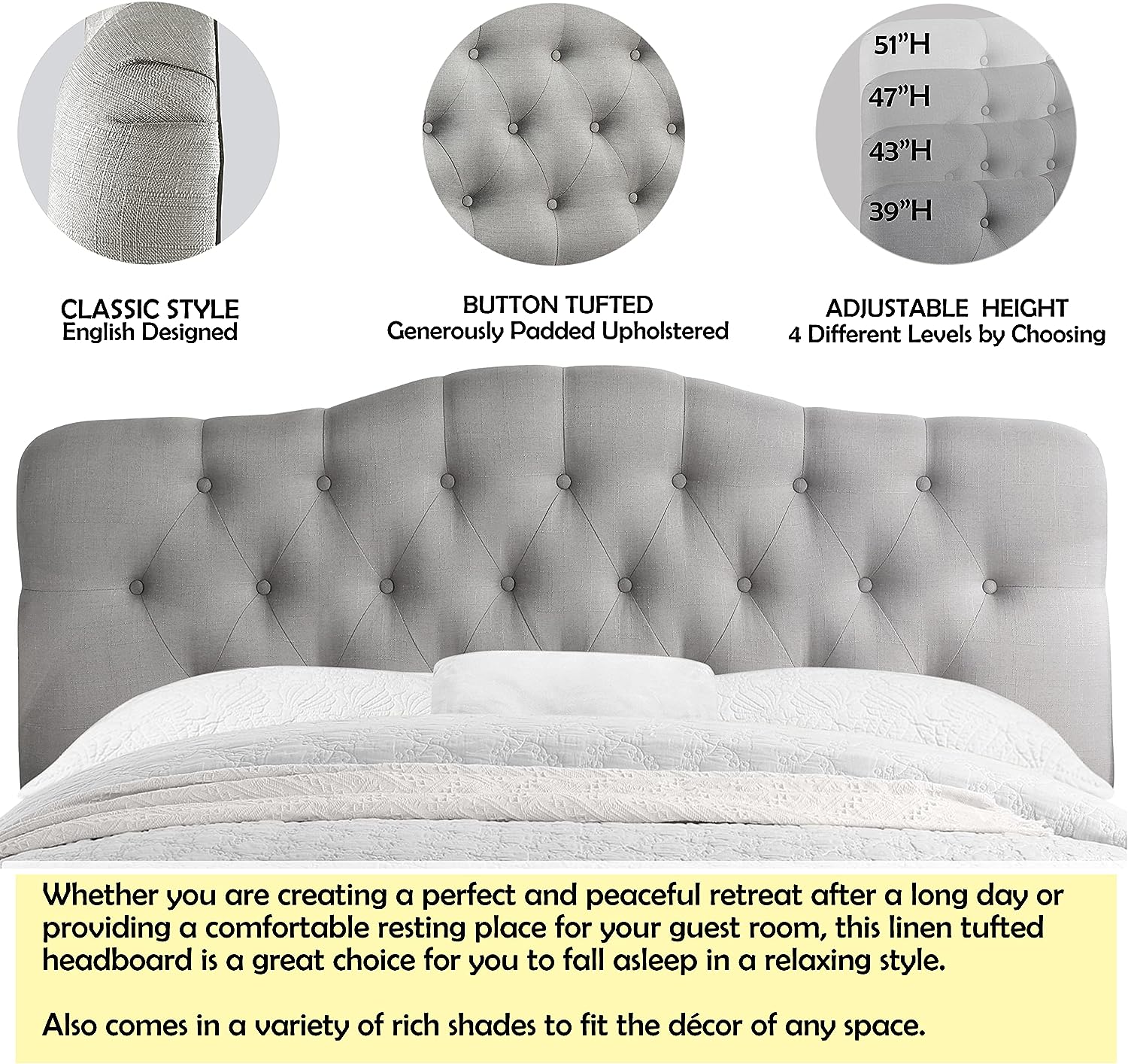 Darax Linen Upholstered Headboard - Quality, Style, and Functionality for Your Home - Just Home Furniture™