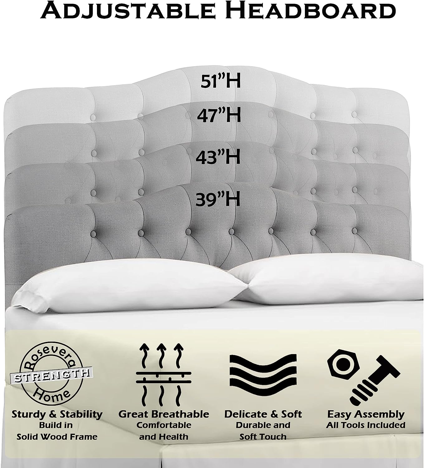 Darax Linen Upholstered Headboard - Quality, Style, and Functionality for Your Home - Just Home Furniture™