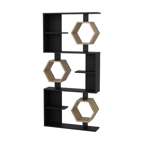Darla 171 cm Tall Geometric Bookcase with Hexagon Shelves - Quality, Style, and Functionality for Your Home - Just Home Furniture™