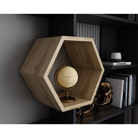 Darla 171 cm Tall Geometric Bookcase with Hexagon Shelves - Quality, Style, and Functionality for Your Home - Just Home Furniture™