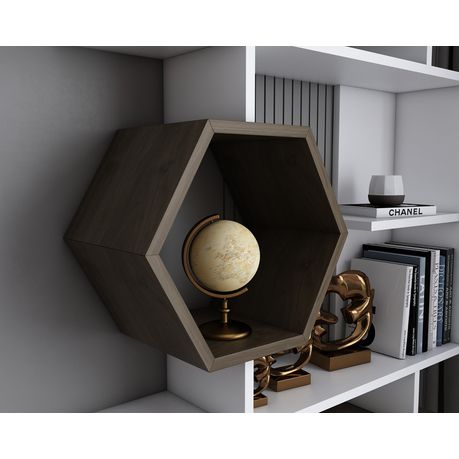 Darla 171 cm Tall Geometric Bookcase with Hexagon Shelves - Quality, Style, and Functionality for Your Home - Just Home Furniture™