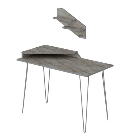 DeSalvo Brown Computer Desk with Wall Shelf - Quality, Style, and Functionality for Your Home - Just Home Furniture™
